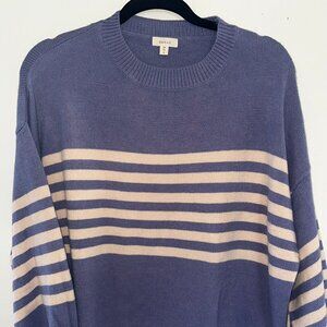 Debut Soft Lavender Striped Knit Pullover Sweater Size S
